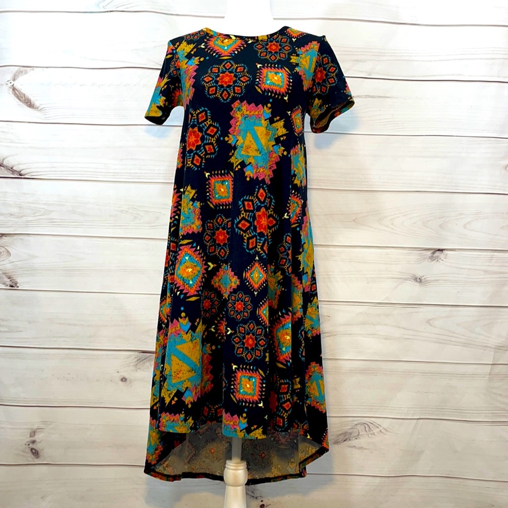 LulaRoe Carly Multicolor Hi-Lo Hem Dress